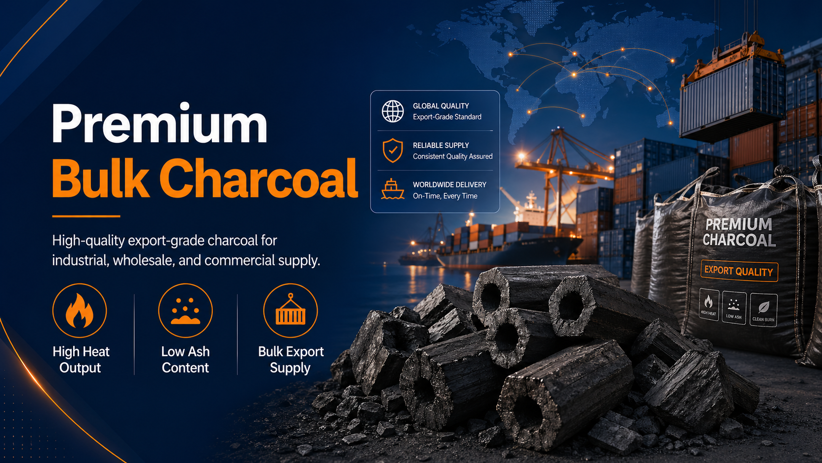 Premium Bulk Hardwood Charcoal